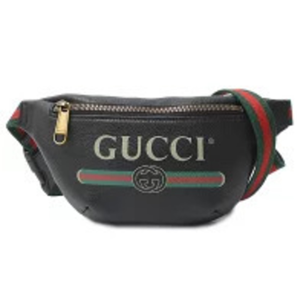 Gucci Sherry Waist Bag Clutch Black Leather